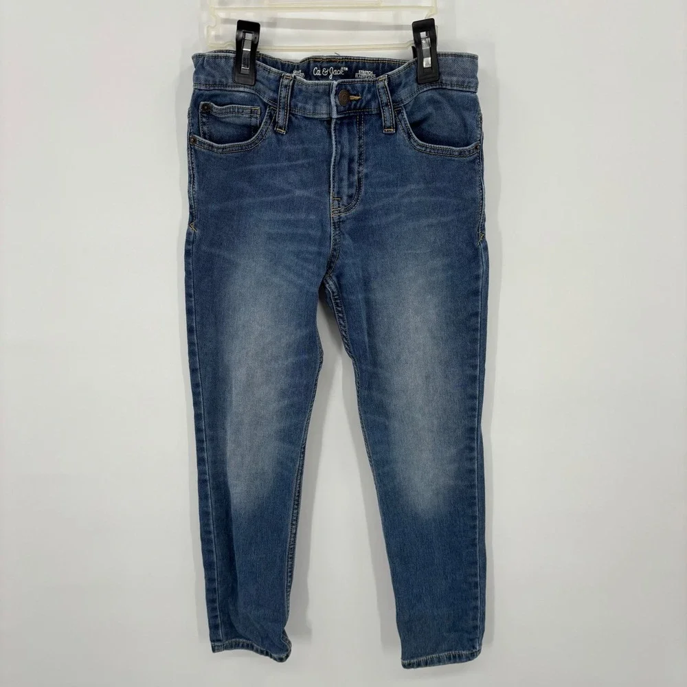 Cat & Jack Jeans Kids Size 10 Blue Stretch Medium Wash Denim Pants School Basic
